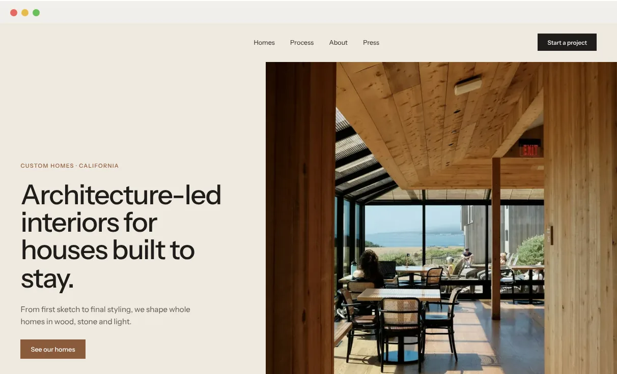 Hollis Reed Design — главная страница сайта